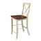 International Concepts X-Back Counter Height Stool, 24" Seat Height, Antiqued Almond/Espresso S12-6132 - alternate 9